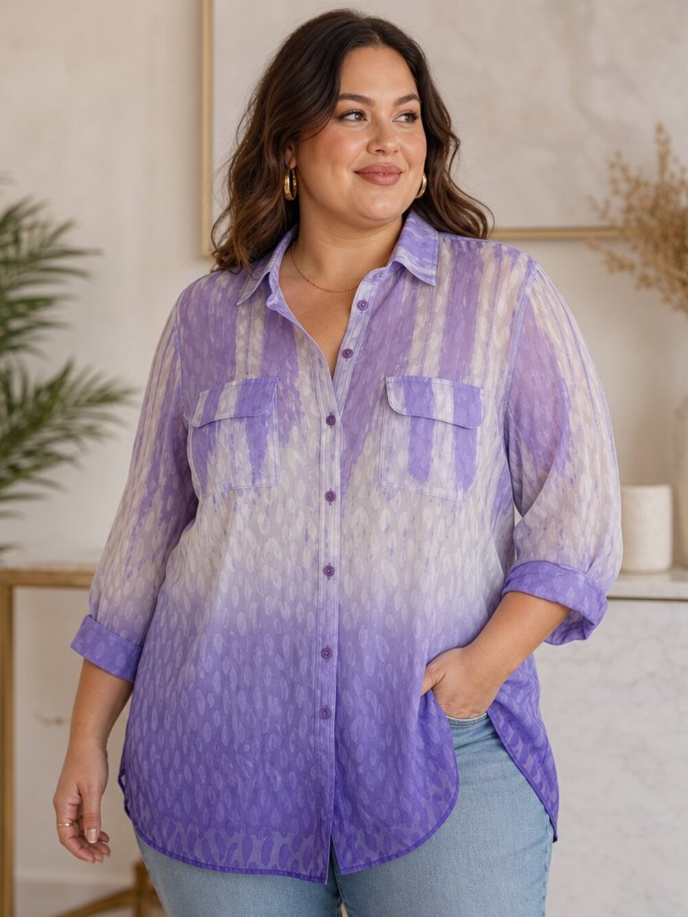 Alia Light Purple Women's Blouse